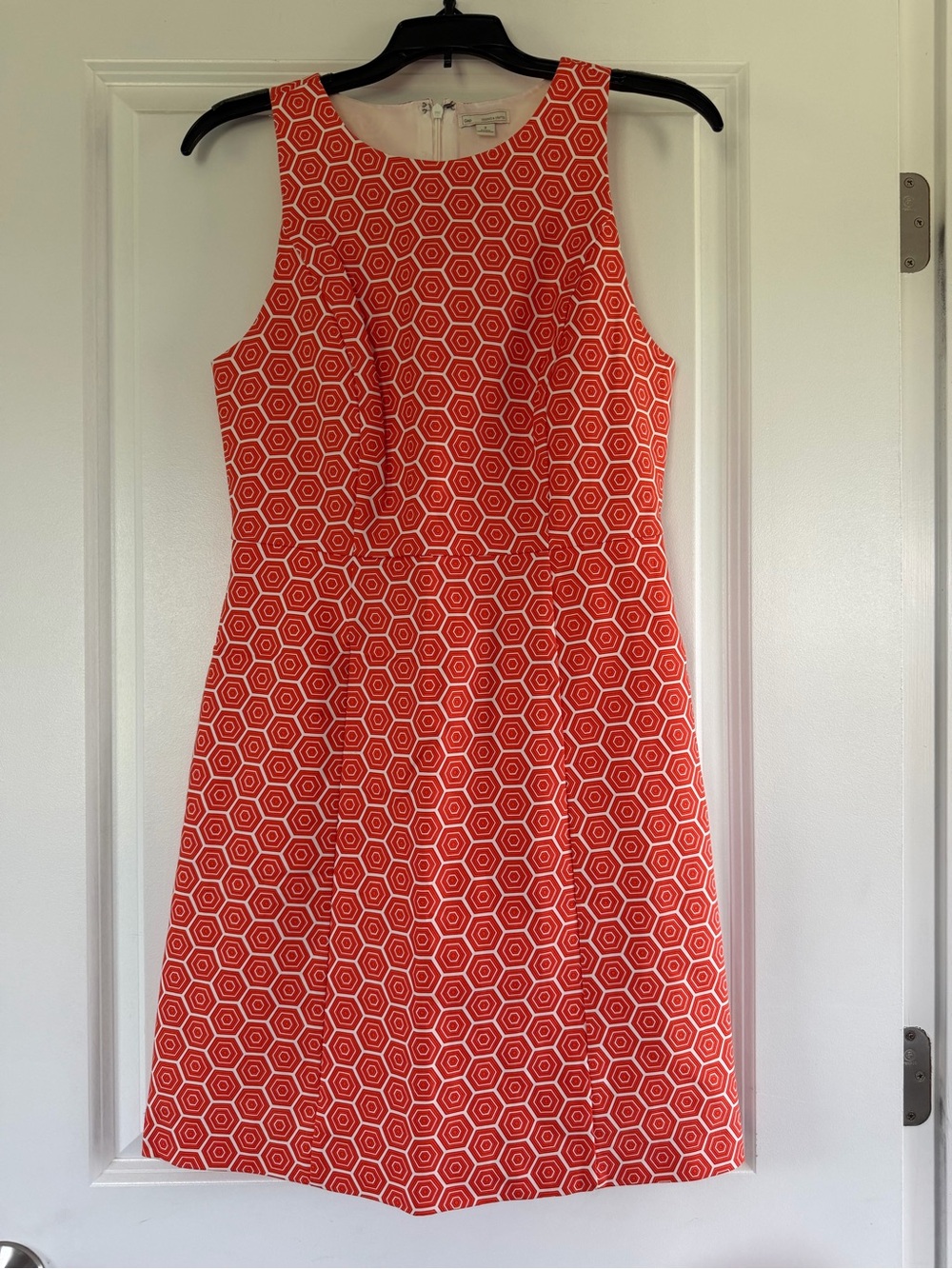 GAP Orange and White Geometric Midi Dress